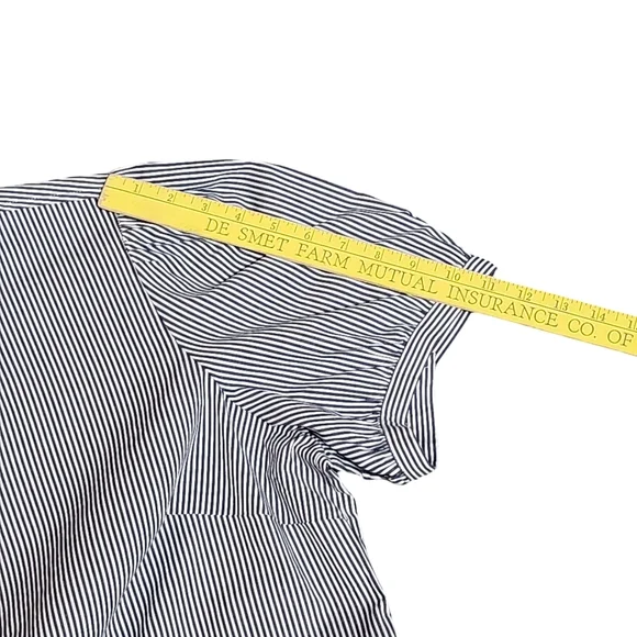 J CREW Striped Puff Sleeve Button Up Shirt Womens Plus XXL Navy White Coast NWT - Picture 7 of 10